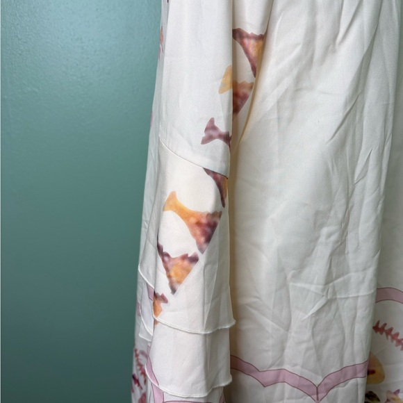 Floral Embroidered Cream Dress small boho resort vacation spring summer - Picture 5 of 6